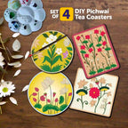 Pichwai Mandala Tea Coaster Paintings DIY Kit for 6+ Years