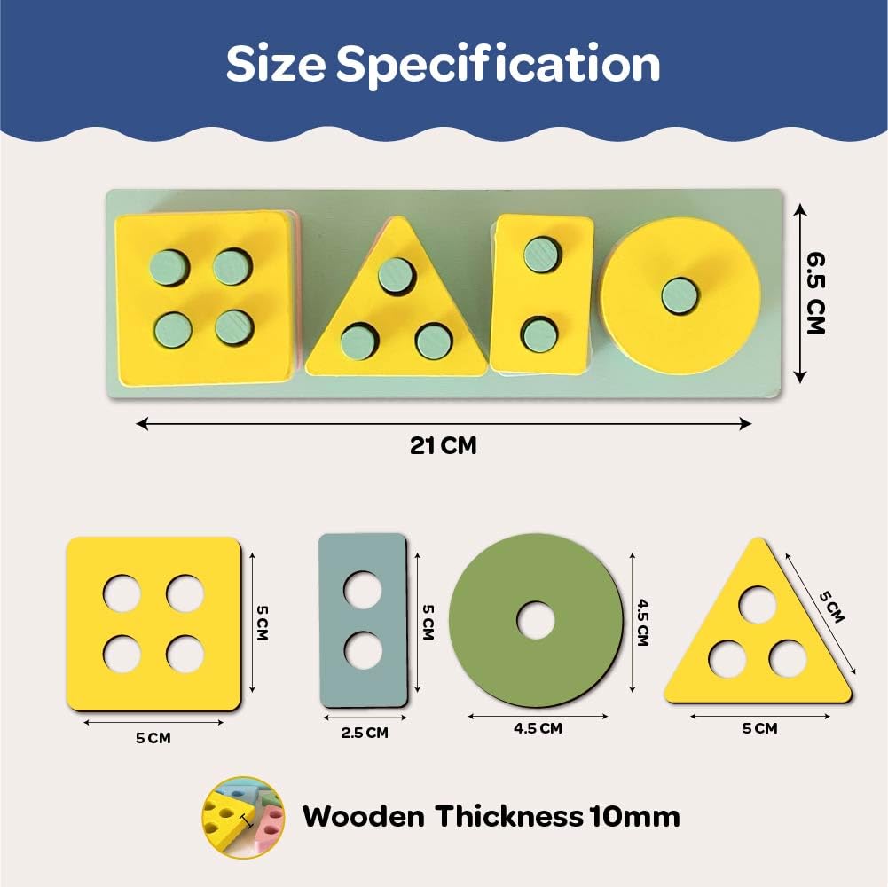 Wooden Shapes Geometric Board