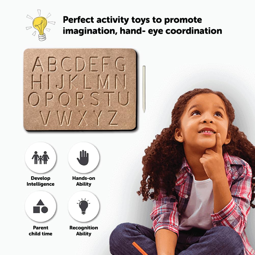 Capital and Small Double Sided Wooden Tracing Board for Kids 3+