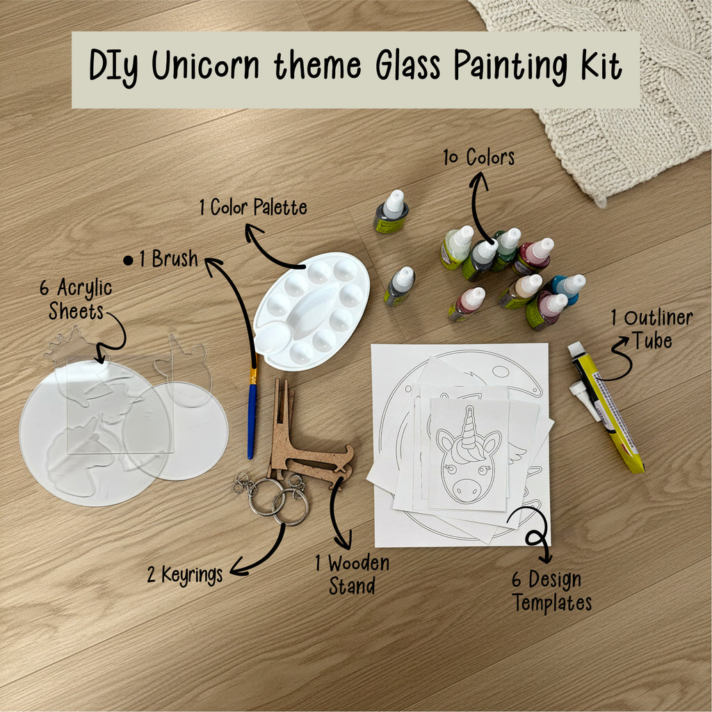 Mini Leaves™ Glass Painting Kit For Kids 6+ Years – Creative Art Set