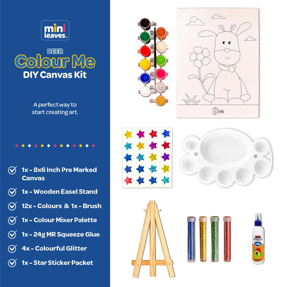 Color Me Deer DIY Canvas Art Kit