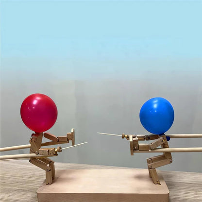 Balloon Bamboo Man Battle Wooden Two-Player Battle Game (Big Size 27 cm)