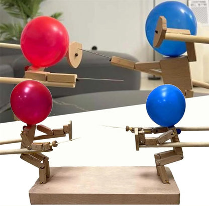 Balloon Bamboo Man Battle Wooden Two-Player Battle Game (Big Size 27 cm)