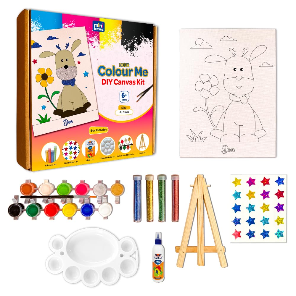 Color Me Deer DIY Canvas Art Kit
