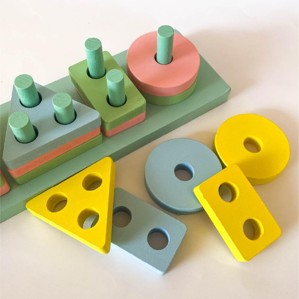 Wooden Shapes Geometric Board