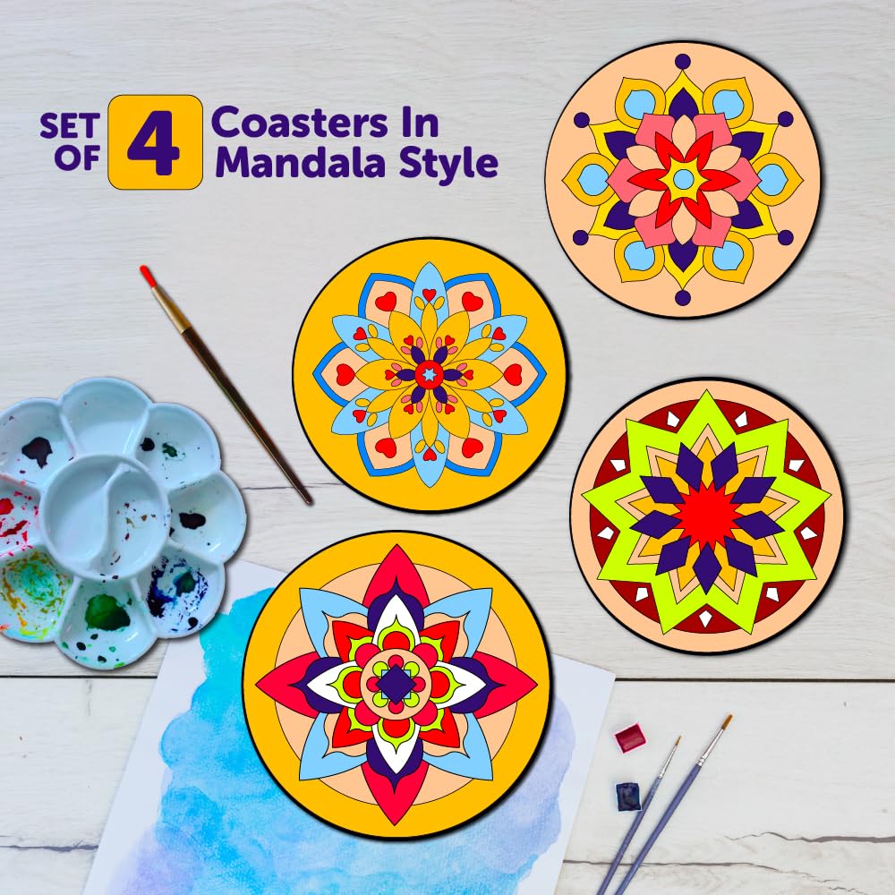 Advanced Mandala Wooden Coaster Painting Art & Craft Kit