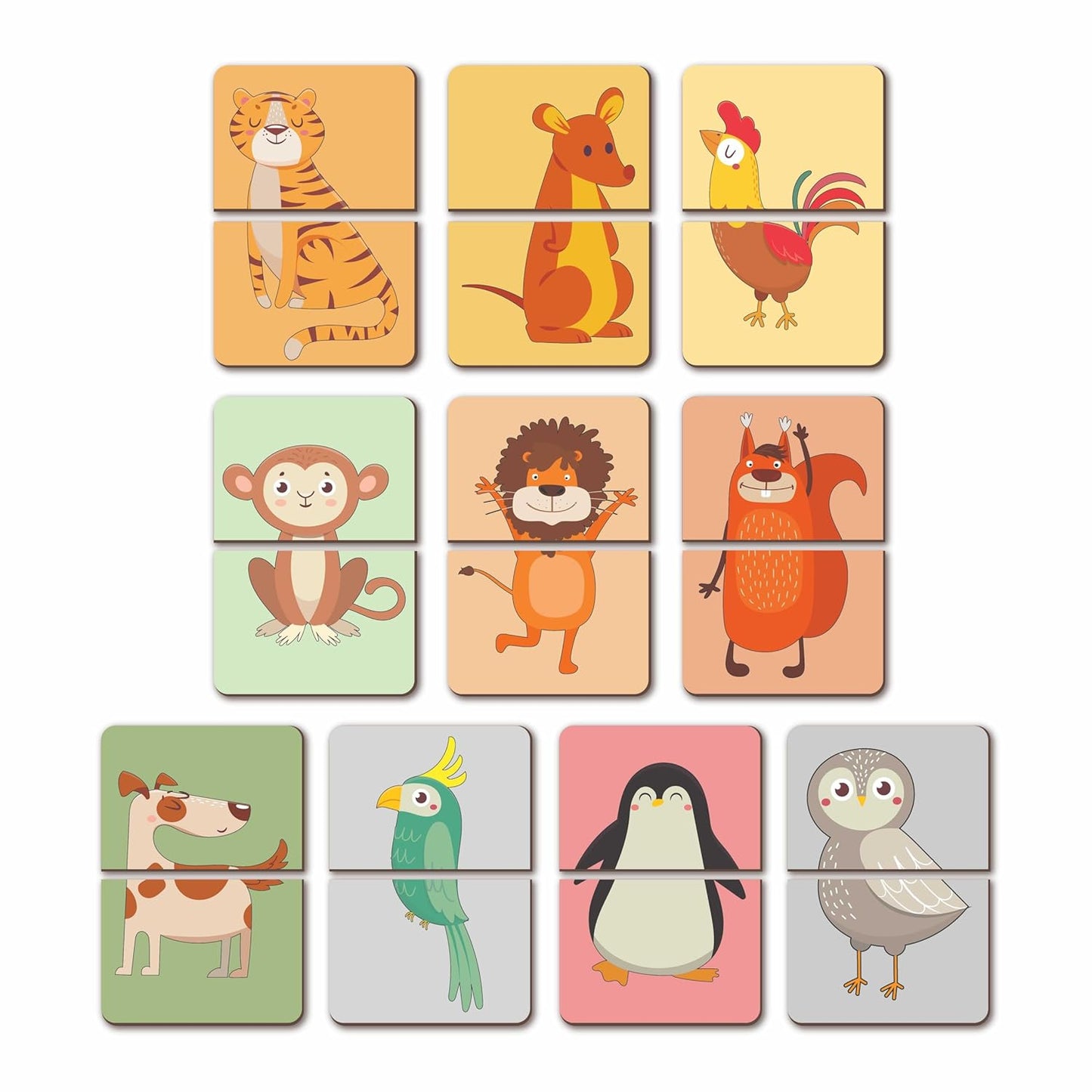 Head and Tail- 2 Pieces Matching Puzzle