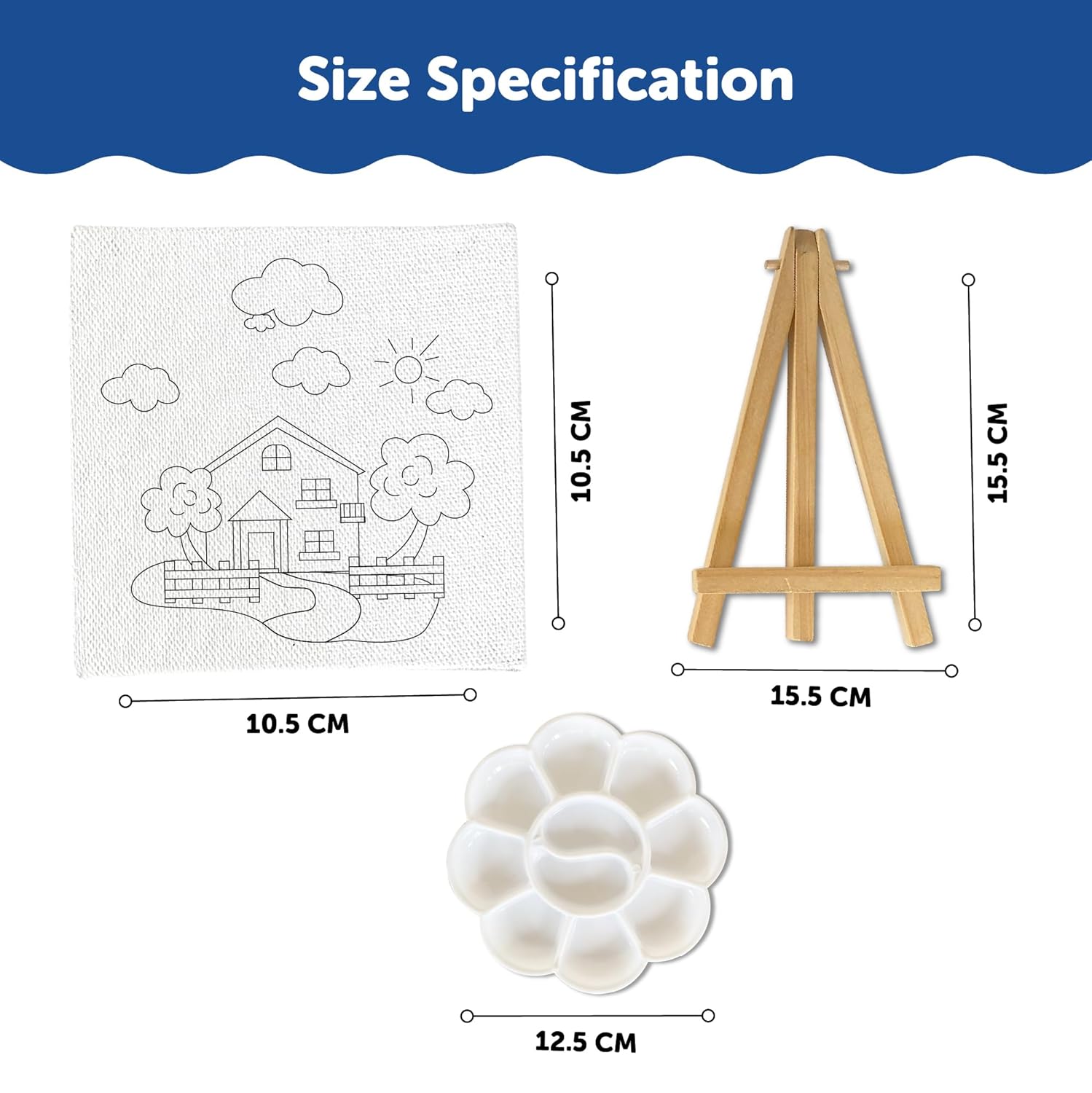 Mini Canvas Art and Craft Paint Kit For 4+ Set of 4