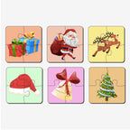 Christmas Wooden 4 Pieces Puzzle Set of 6