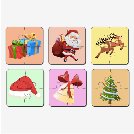 Christmas 4 Pieces Wooden Puzzles 2+ Years