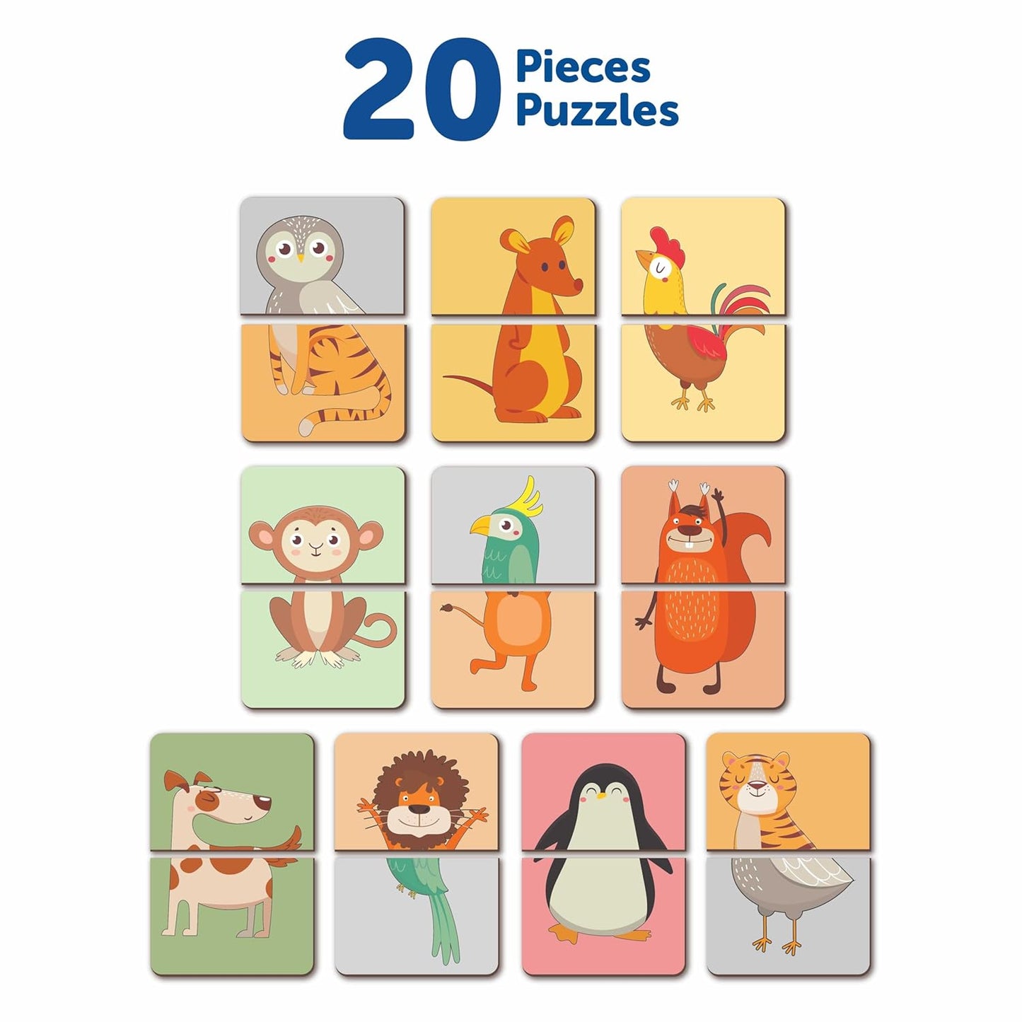 Head and Tail- 2 Pieces Matching Puzzle