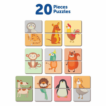 Head and Tail- 2 Pieces Matching Puzzle