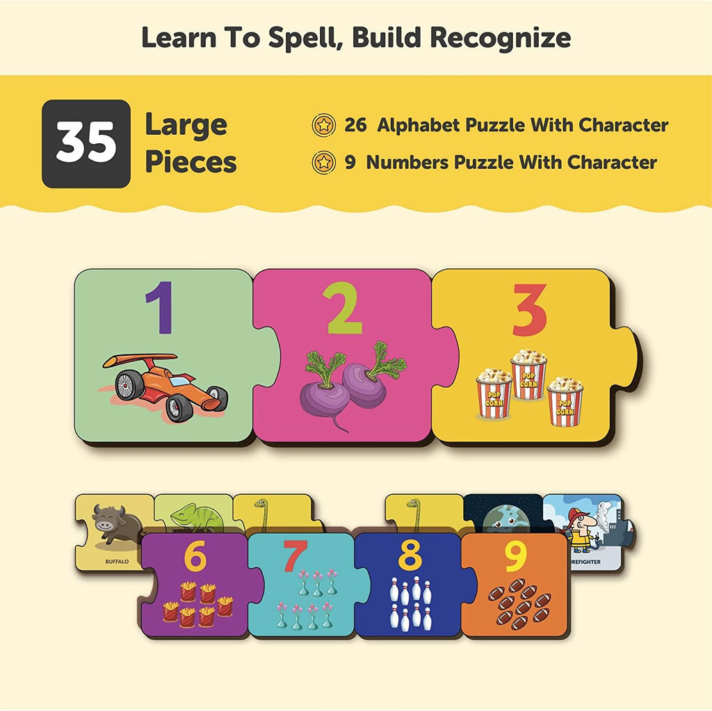 Wooden Match & Learn Letter and Number 2+ Year - Mini Leaves