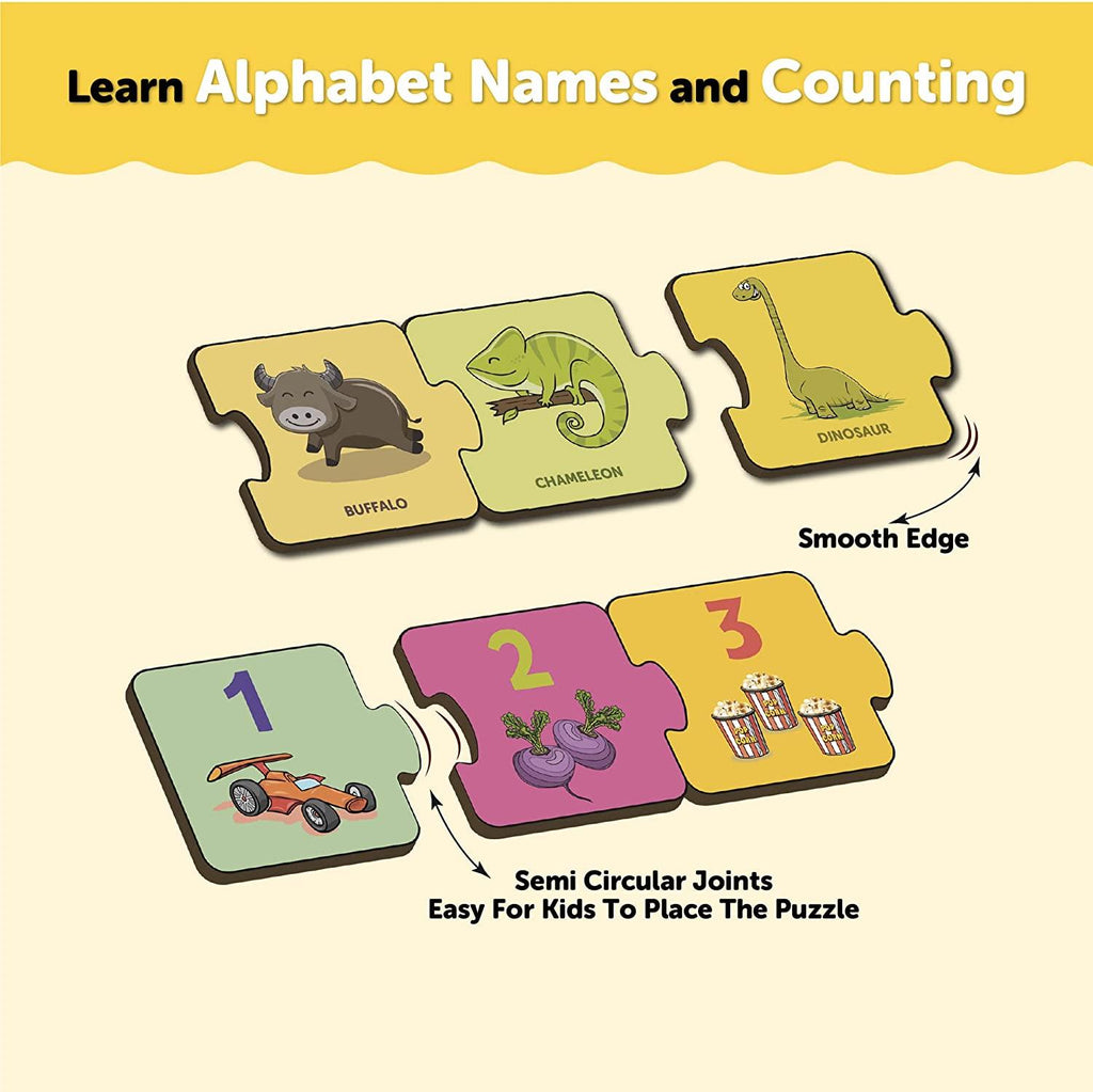 Wooden Match & Learn Letter and Number 2+ Year - Mini Leaves