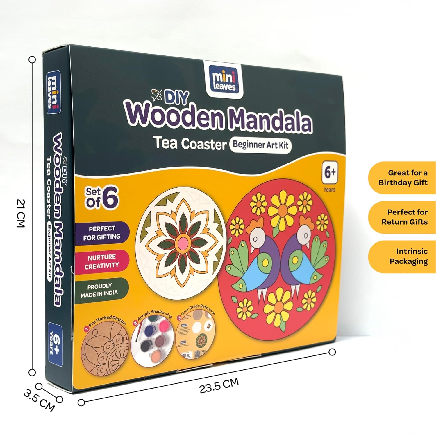 Mandala Tea Coasters Art and Craft Kit 6+ Years- Beginner