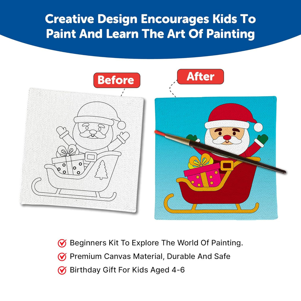 Mini Canvas Art Kit for 4 - 6 Years Set of 4