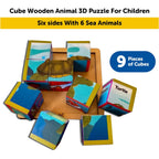 Cube Blocks Ocean Animals 6 Sides with 6 Animal 2+ Years