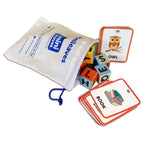Wooden Cube Blocks Learning Game with Flash Cards 3+ Years