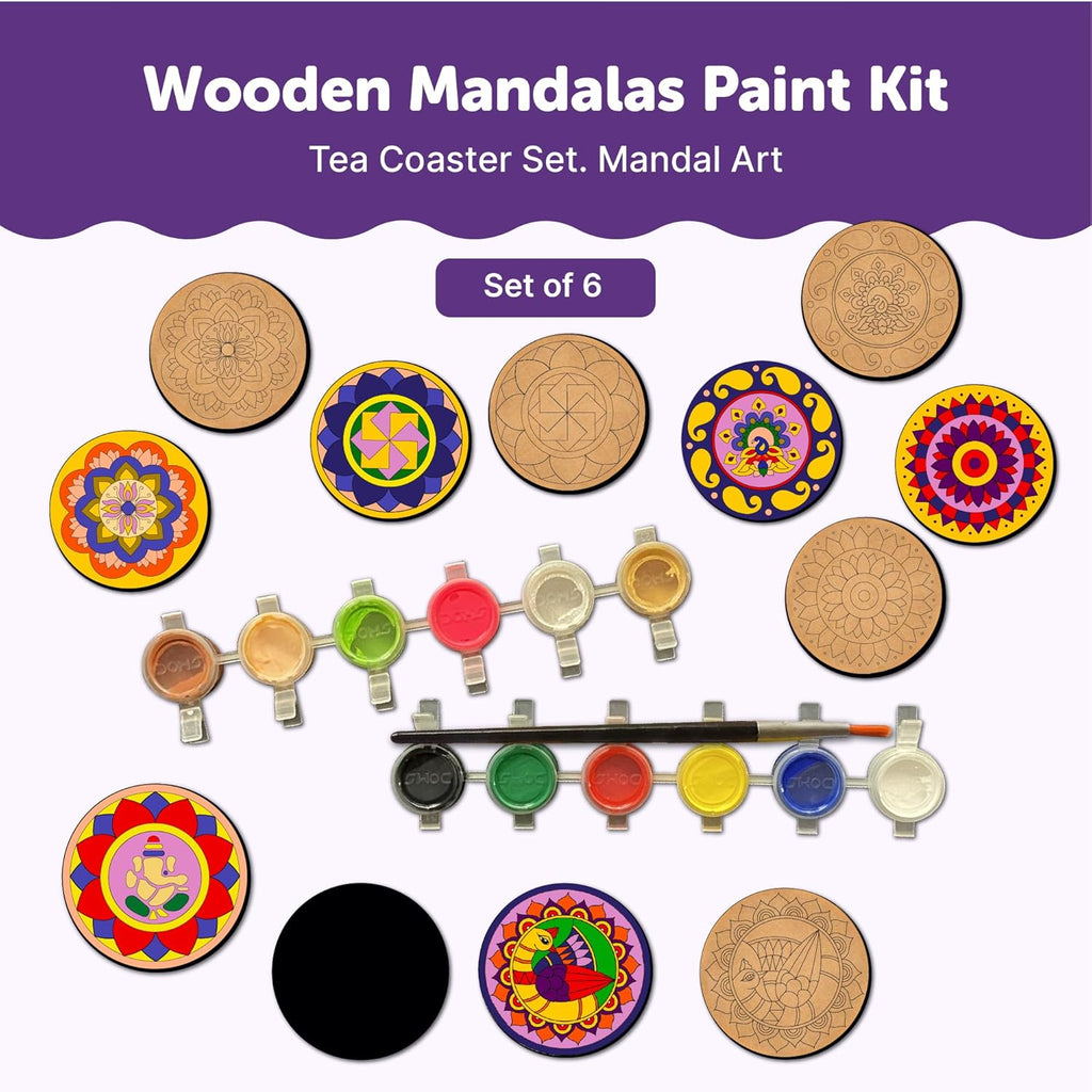 Mandala Tea Coasters Art and Craft Kit 6+ Years- Beginner