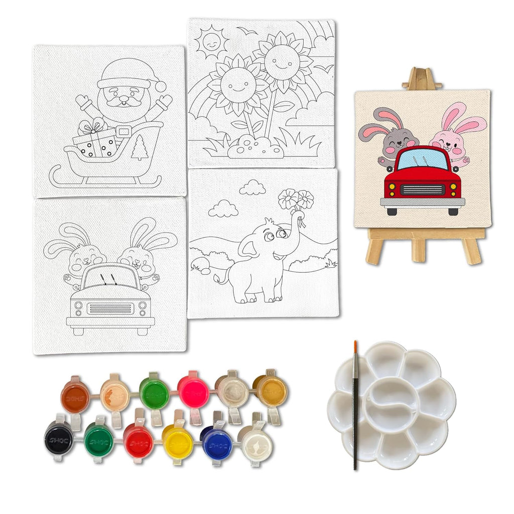 Mini Canvas Art Kit for 4 - 6 Years Set of 4