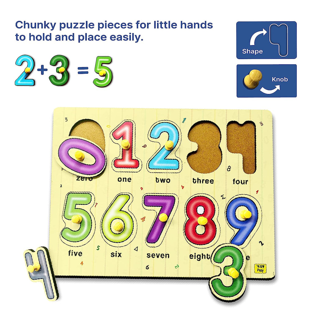 0 to 9 Peg and Knob Puzzle 2+ Years - Mini Leaves