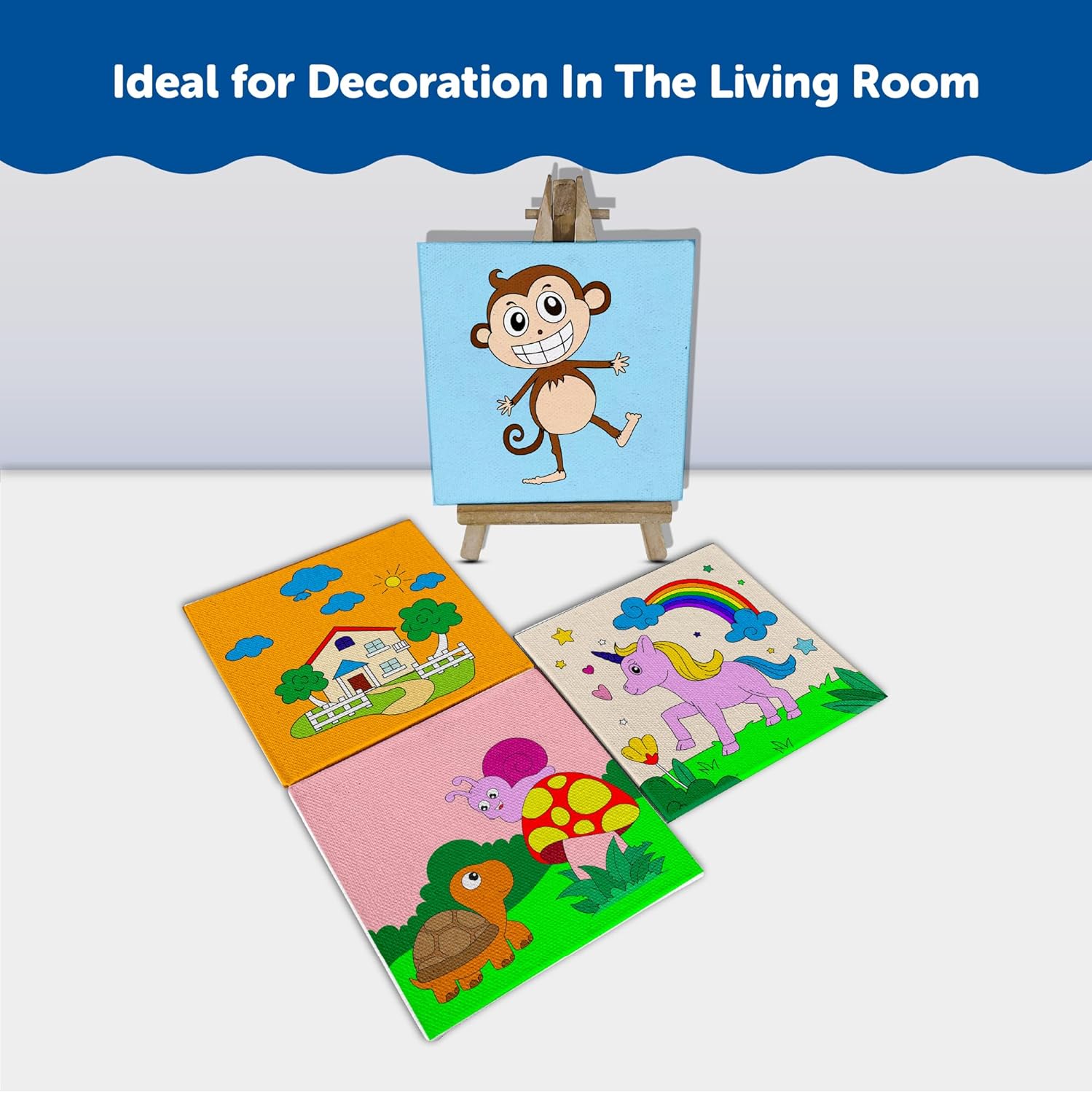 Mini Canvas Art and Craft Paint Kit For 4+ Set of 4