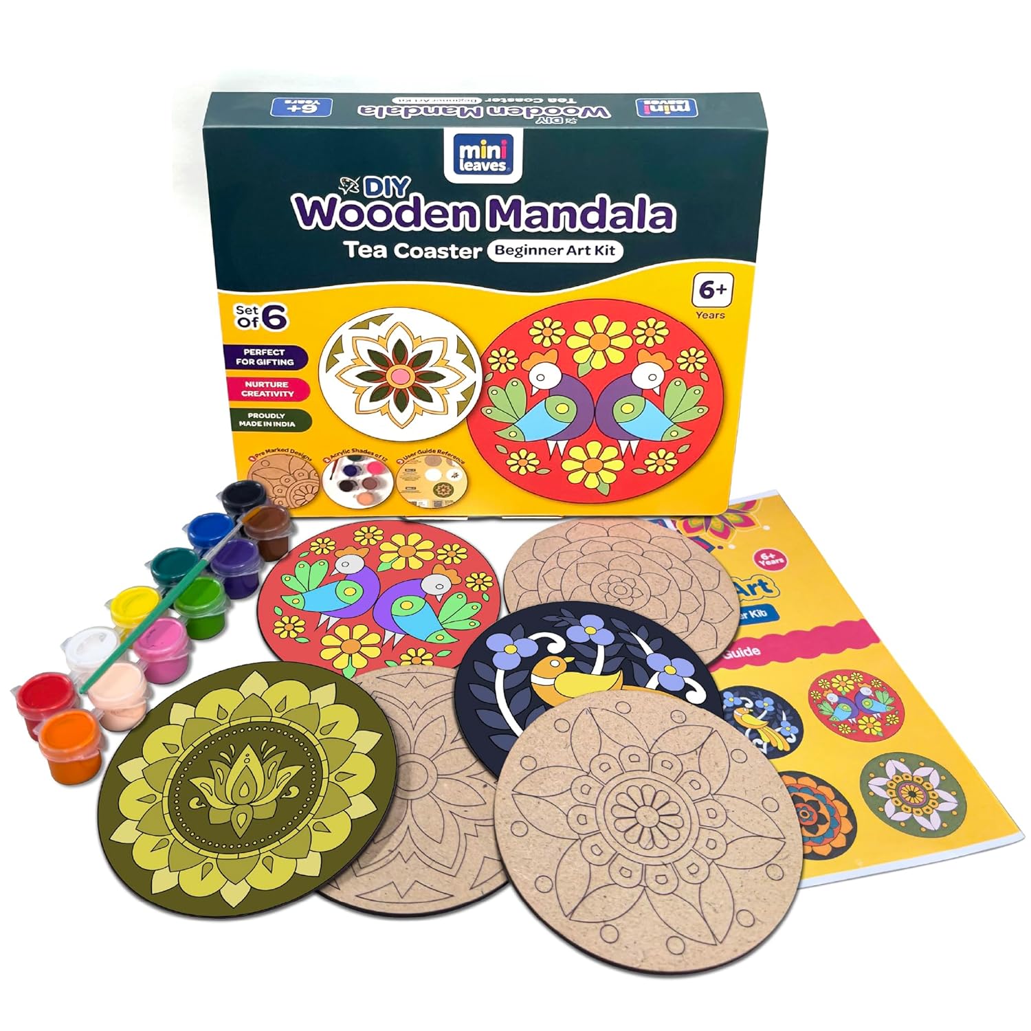Mandala Tea Coasters Art and Craft Kit 6+ Years- Beginner