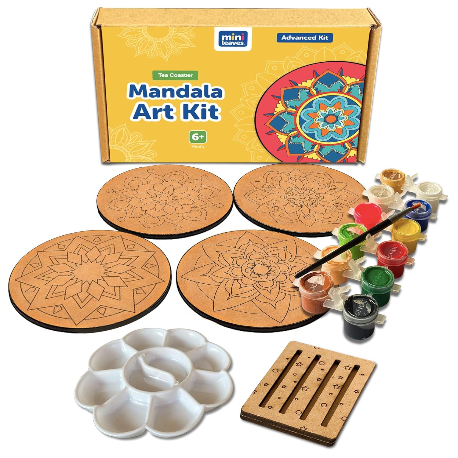 Advanced Mandala Wooden Coaster Painting Art & Craft Kit