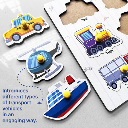 Transport Peg & Knob Puzzle 2+ Years - Mini Leaves