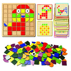 Wooden Pattern Block Puzzle Toy (157 Pieces)