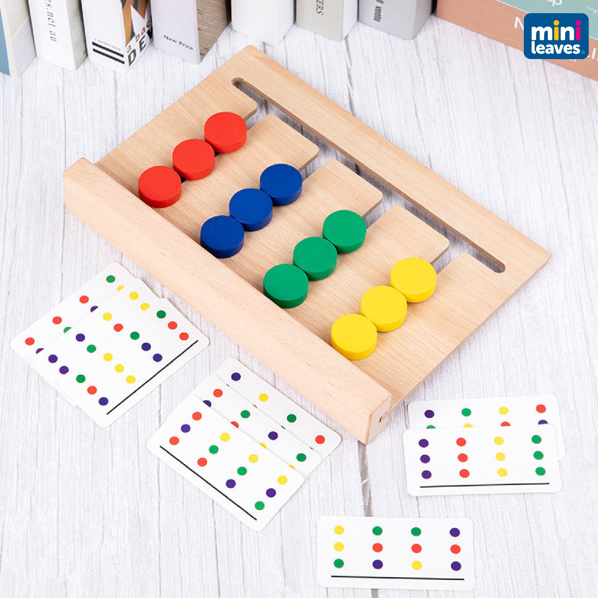 Montessori Slide & Match Wooden Color Puzzle With 25 Flashcards