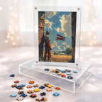 Chasing the Horizon Acrylic Miniature Frame Puzzle | Magnetic Display Jigsaw Puzzle (140 Pieces) | Mini Leaves