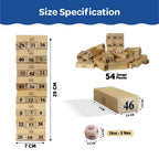 Wooden Jenga Block Tower Game (54 Pieces + Dice)