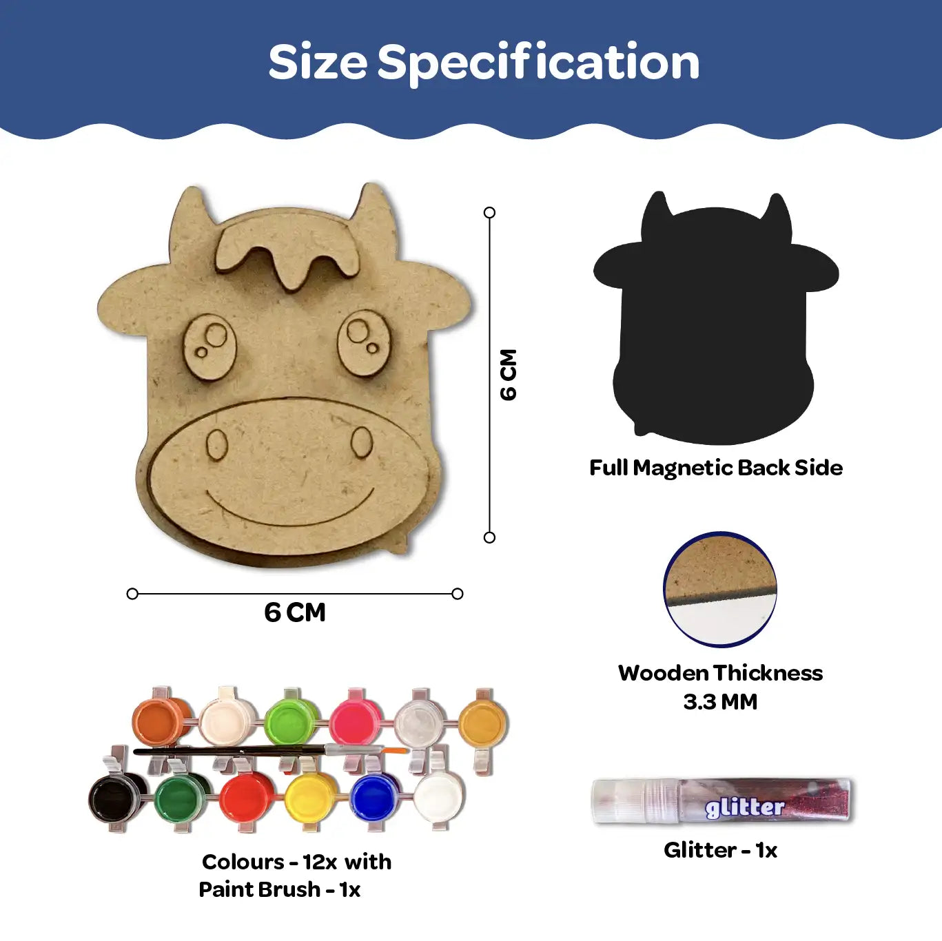 Creative Me” Wooden Fridge Magnets DIY Paint Kit Set of 8