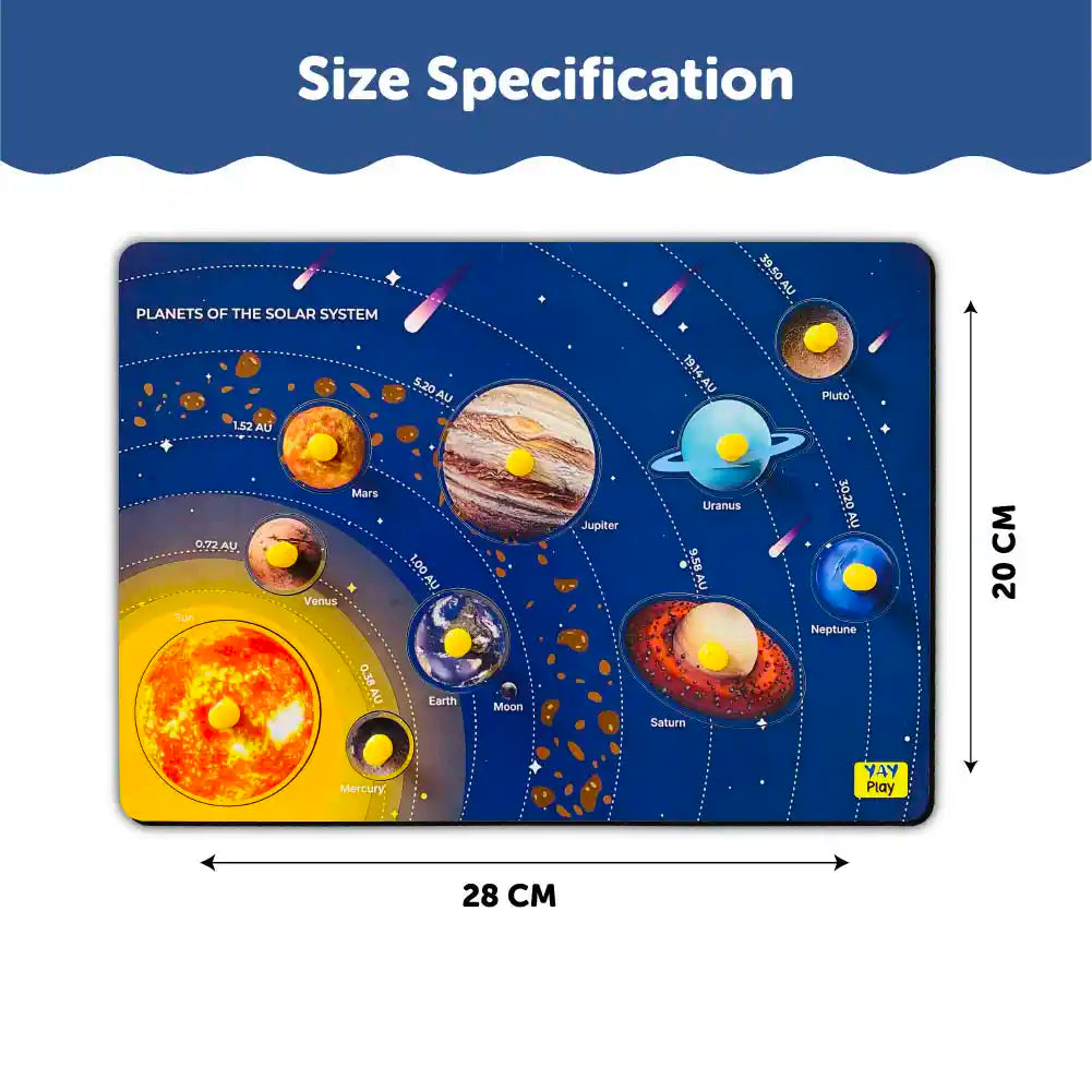 Solar Systems Wooden Knob Puzzle 3 Years+