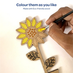 Creative Me” 3D Wooden Flower Pots DIY Art & Craft Paint Kit Set of 2