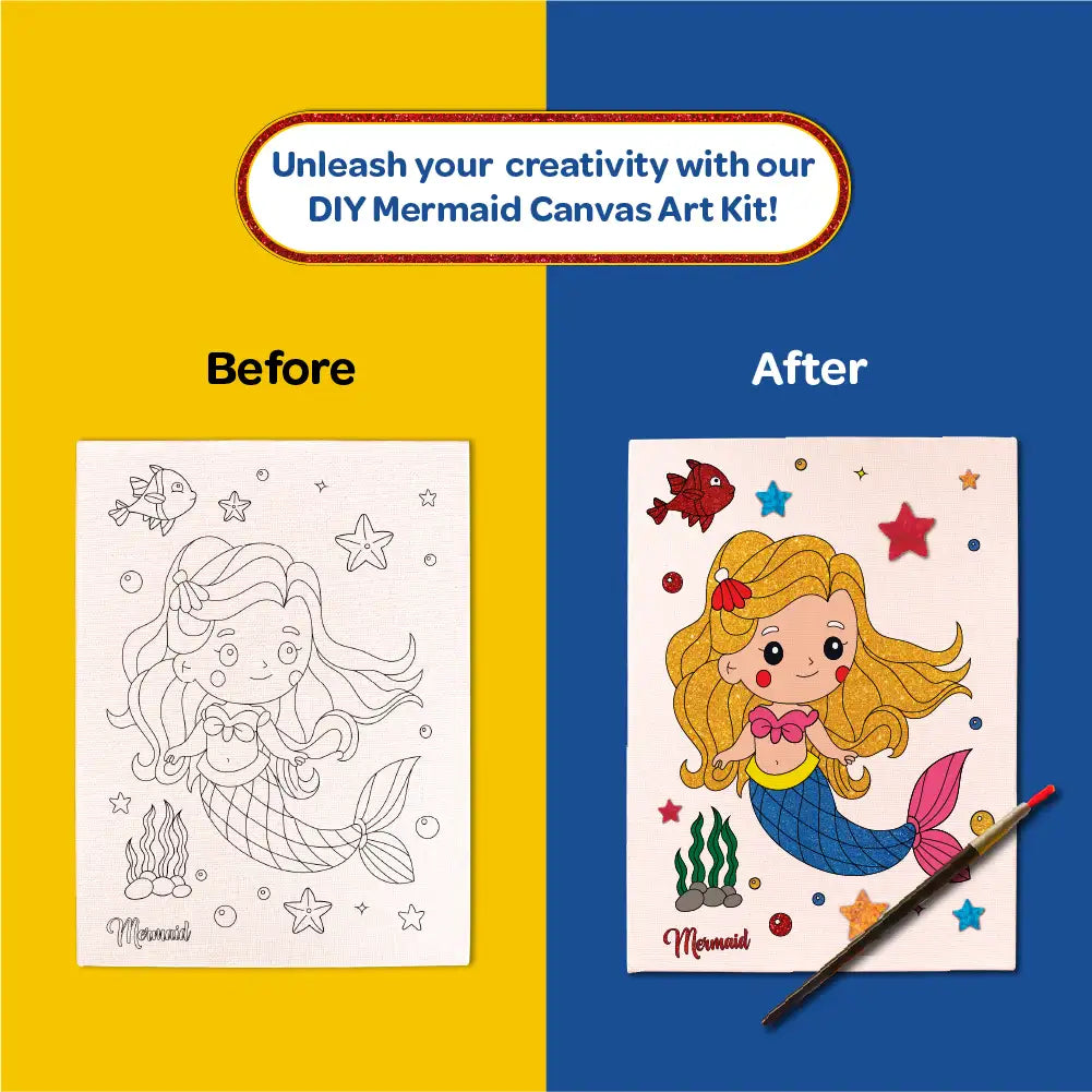 Colour Me Mermaid DIY Canvas Art Kit 6+ Years