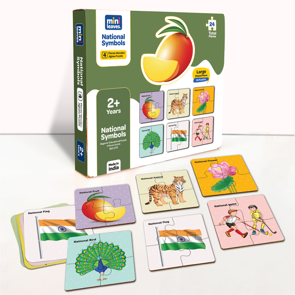 National Symbols 4 Pieces Wooden Puzzles 2+ Years – Mini Leaves ...