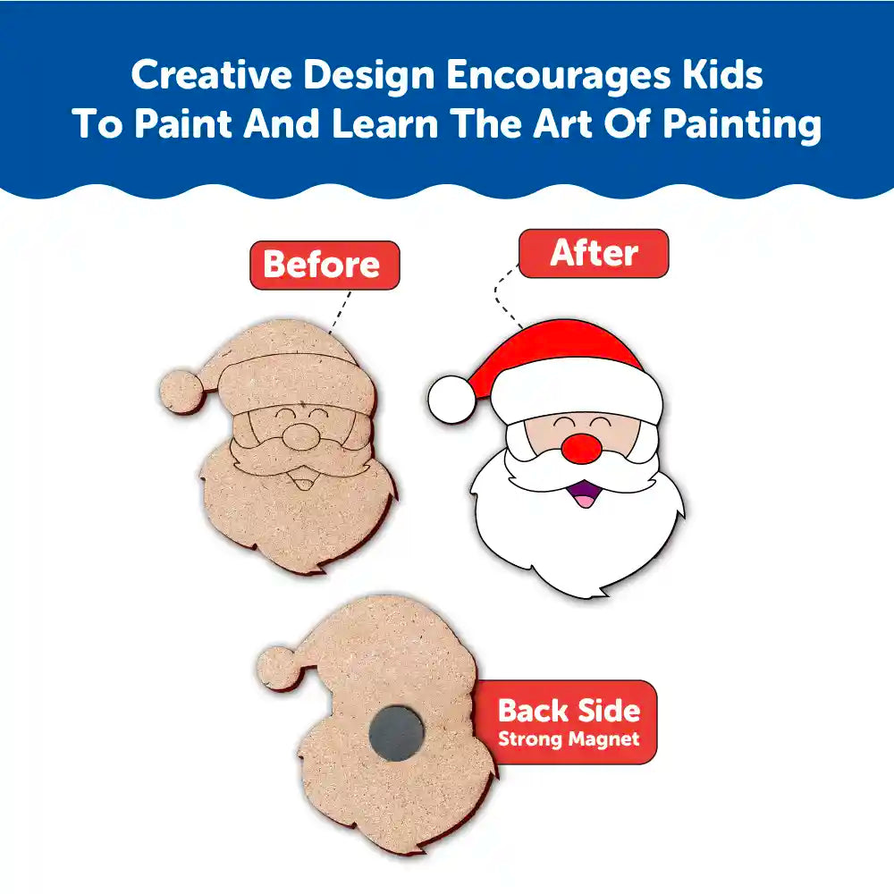 DIY Christmas Santa Claus Wooden Fridge Magnets Cut Outs 6+ Years