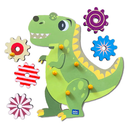 The Roaring Dino Wooden Gear Toys with 5 Interchangeable Gears for 2+ Years