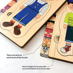 Mini Leaves™ Wooden Human Anatomy 3D Shapes Matching Puzzle – Multilayers Educational Toy for 3+ Years Kids