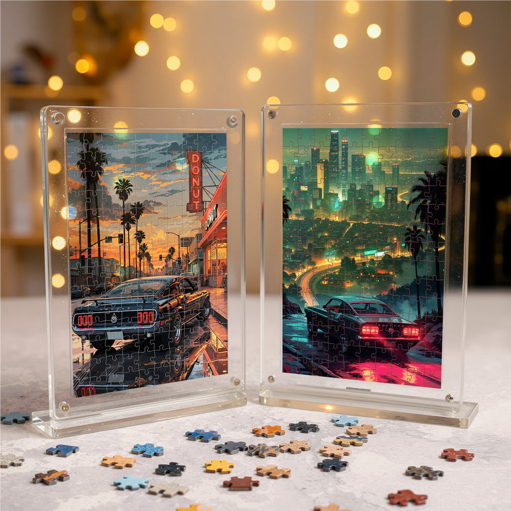 Old Mustang Acrylic Frame Puzzle- Automotive Series