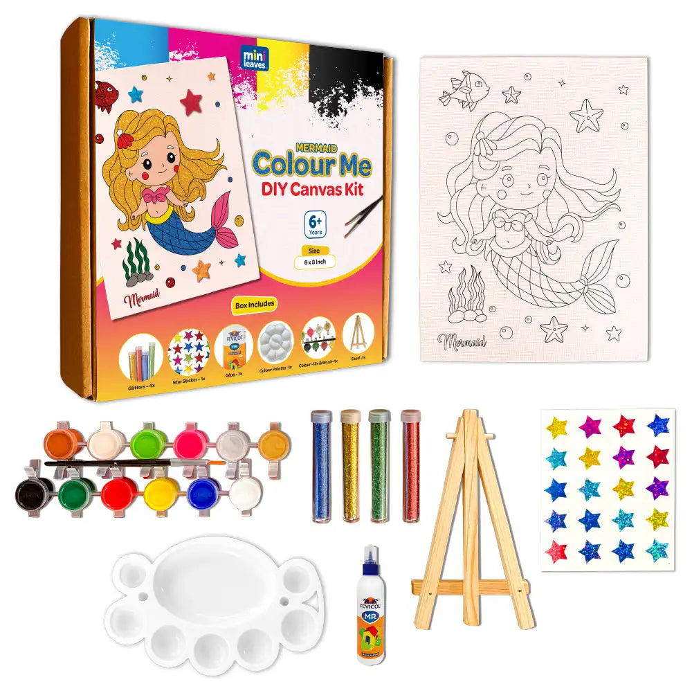 Colour Me Mermaid DIY Canvas Art Kit 6+ Years