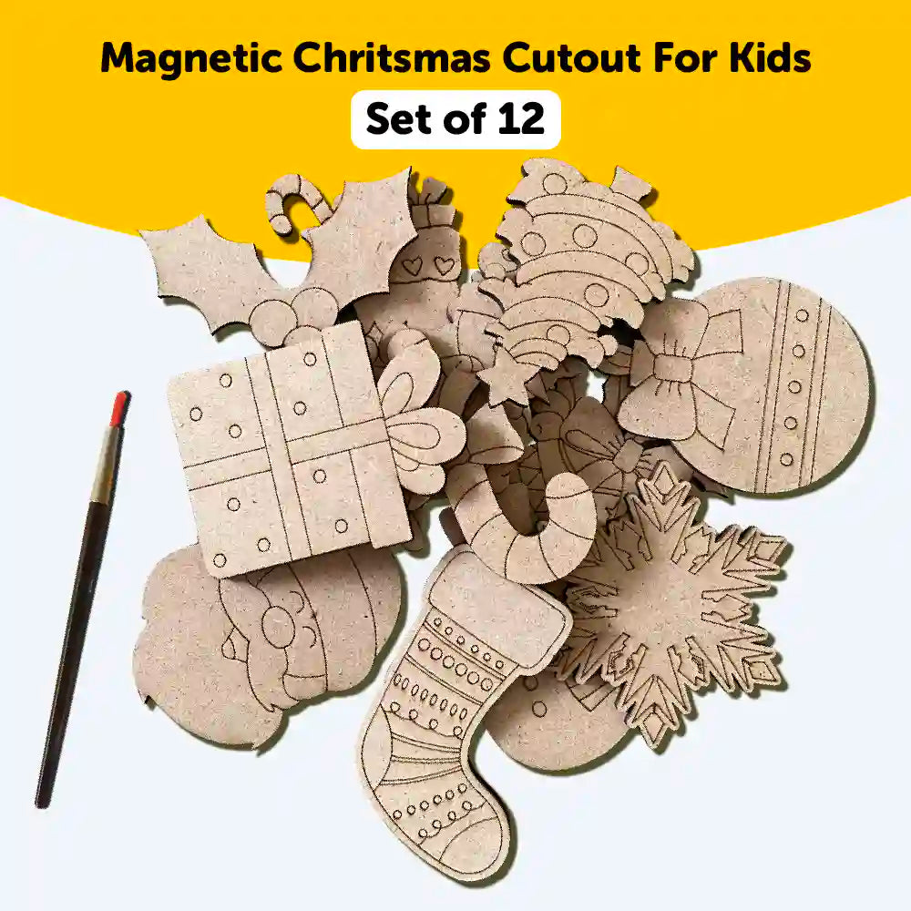 DIY Christmas Santa Claus Wooden Fridge Magnets Cut Outs 6+ Years