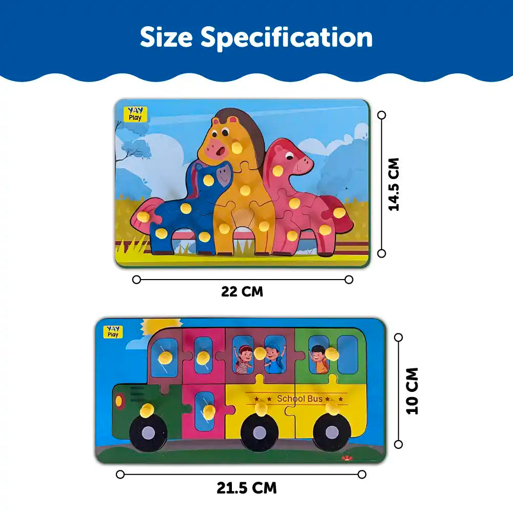 Colorful Learning Educational Puzzle Board for Kids with Knobs