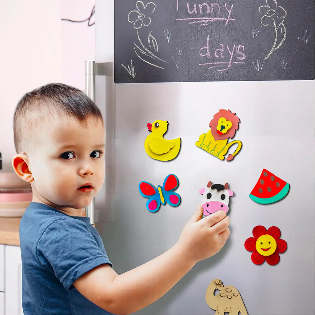 Creative Me” Wooden Fridge Magnets DIY Paint Kit Set of 8