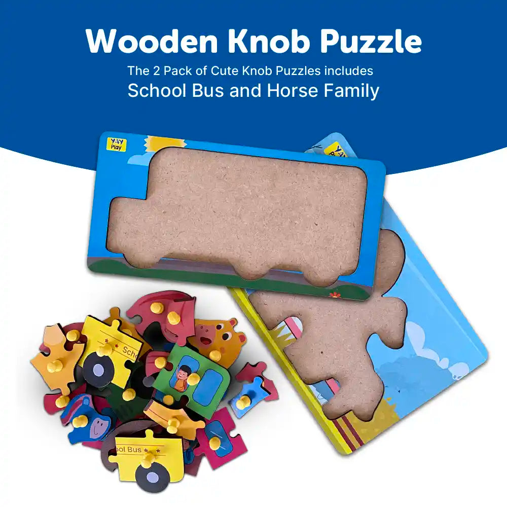 Colorful Learning Educational Puzzle Board for Kids with Knobs