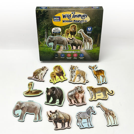 Wild Animal Wooden Fridge Magnets 3+ Years