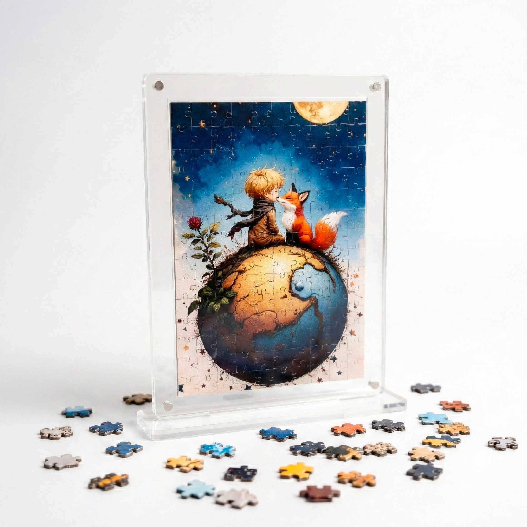 Acrylic Miniature Frame Puzzle | Magnetic Display Jigsaw Puzzle (140 Pieces) | Mini Leaves