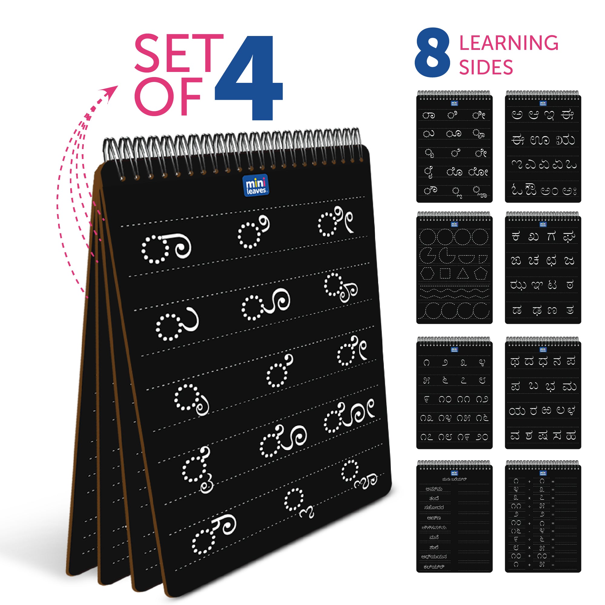 Kannada Language Tracing Board – Set of 4